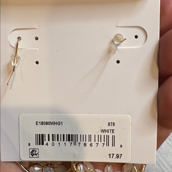 Panacea Gold and Cream Teardrop Earrings - Picture 4 of 5